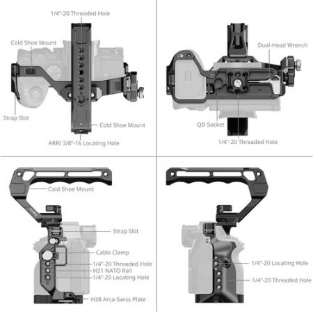 SmallRig 6025 - zestaw (klatka, uchwyt górny, zacisk kabla HDMI) do Sony Alpha 7 V / 7R V / 7 IV - szczegóły